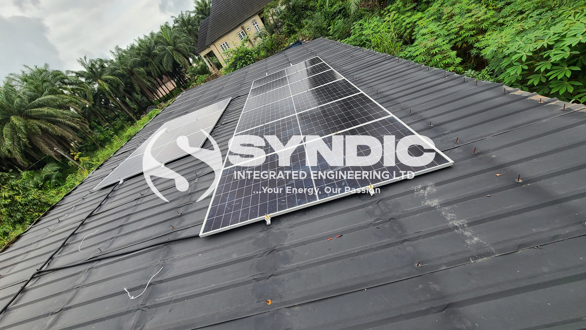 solar installation on the roof